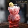 Cute Bear-Shaped Glass Drinkware Cups with Straw Household Kitchen Creativity Cartoon Cocktail Champagne Glass Coffee Mugs Gifts