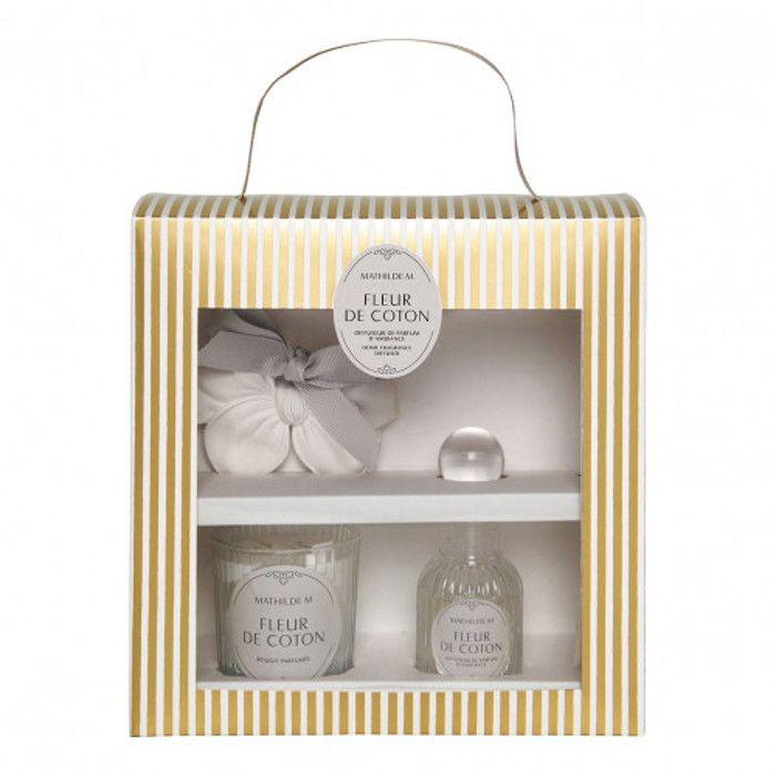 Coffret diffuseur bougie et décor parfumé - Fleur de Coton