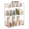 Mug Organizer, 2Tier Metal Holder, Kitchen Countertop Storage Rack Black 2Layer 40x20x35cm