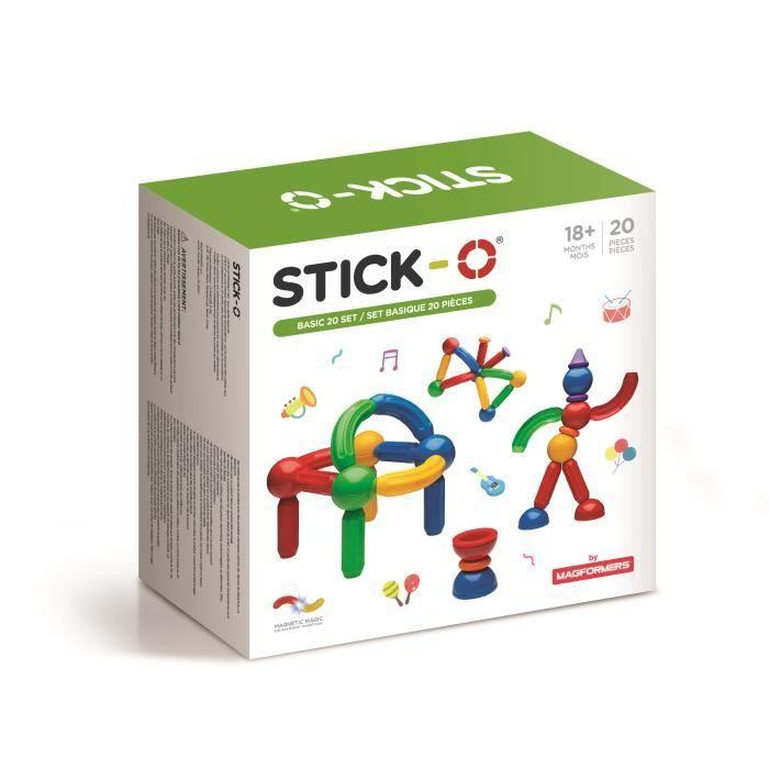 Stick-O Jeu de construction magnétique pour enfants à partir de 1,5 ans, jouets de construction créatifs, jouets éducatifs, 20 pcs