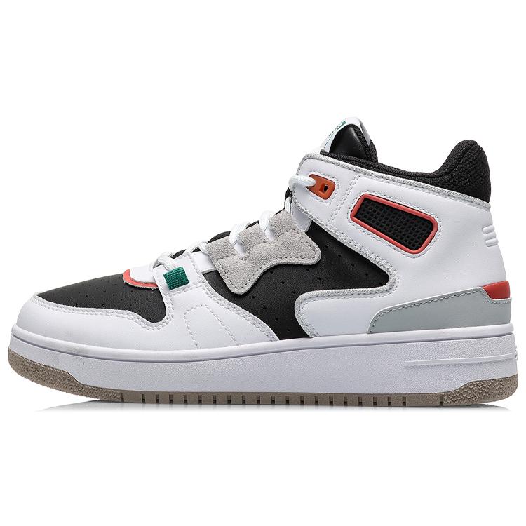 New LiNing Attack 2020 Cushioning Anti Slip And Wear Resistant Mid Top Vintage Basketball Shoes Women's White Black AGBQ116-2