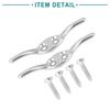 ACROPIX Rope Boat Deck Flag Pole Cleat Hooks 316 Stainless Steel with 4 Mounting Screws 51mm Silver Tone 2pcs