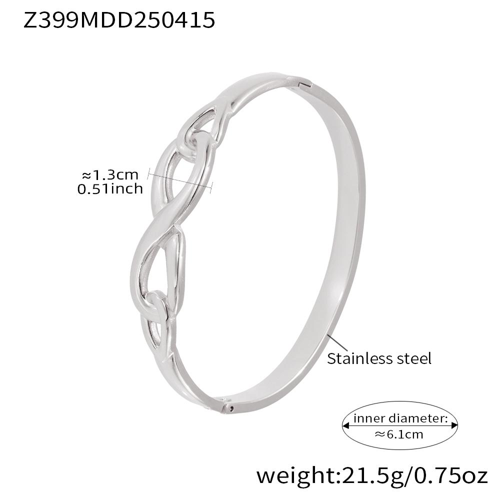 Stainless Steel Bracelet Bangles For Women 18k Gold Plated Waterproof No Tarnish Number 8 Pattern Openable Cuff Bracelets Bangle