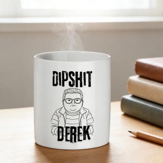 Ceramic Coffee Mug Humorous Derek Minimalist Tea Hot Chocolate Cup Creative Gift for Home Office Desk