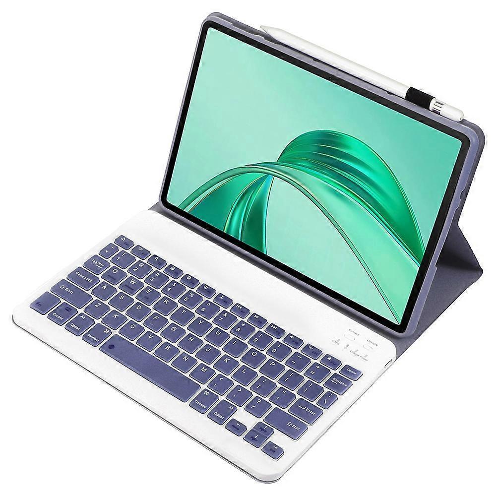 AH25 For Honor Pad X9 X8a Leather TPU Ultra Thin Tablet Cover with Bluetooth Keyboard - Purple