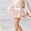 Export Pleated Sports Skirt High Waist Lining Pocket Fashion Tape Badminton Skirt Build Yoga Running Tennis Skirt