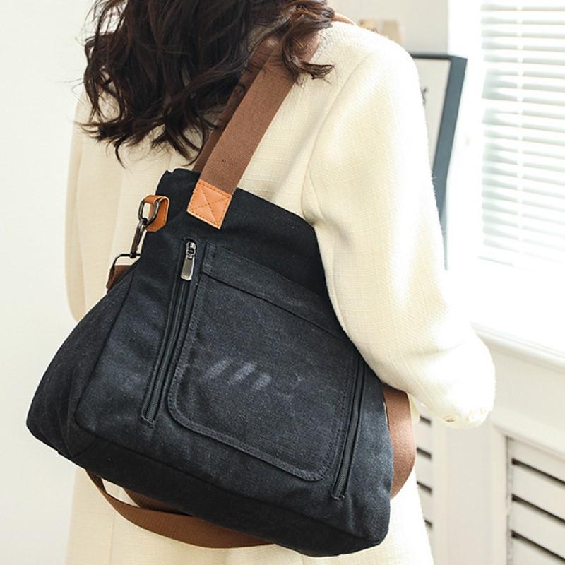 Geanta de dama de capacitate mare Geanta ocazionala din panza Geanta tote simpla si la moda