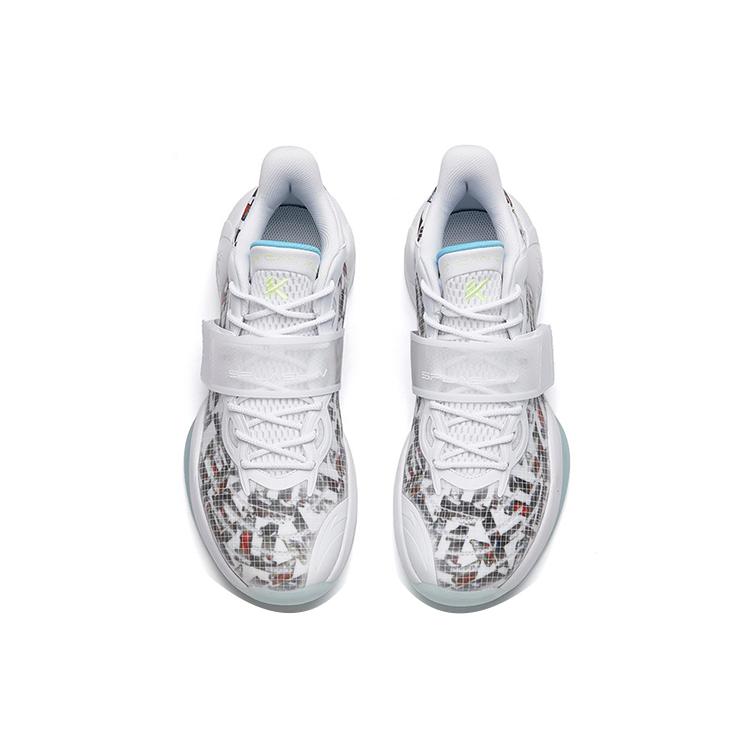 Anta Water Flower 4 Nitrogen Technology Cushioning Support Low top Performance Basketball Shoes Men's White Blue 112221602-10