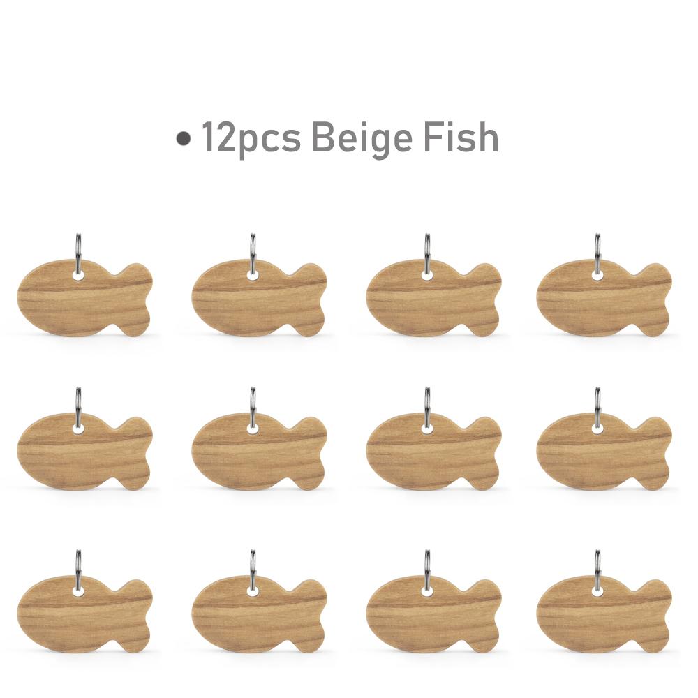 12pcs Wholesale Cat Collar Accessory Wood Dog Bone Puppy Blank Nameplate Round Tags For Dogs Keyrings