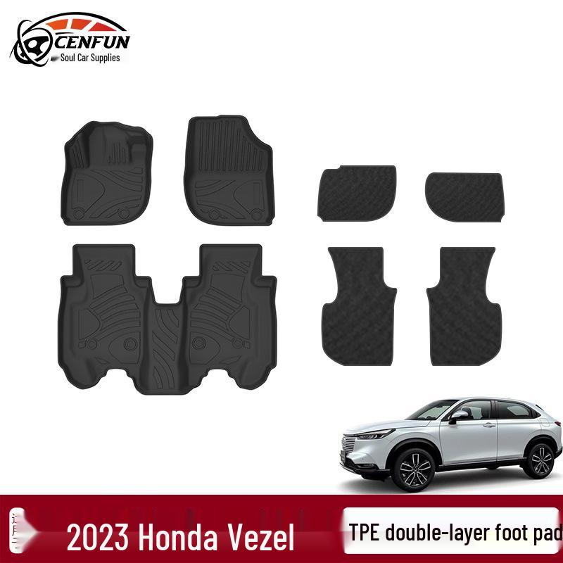 Honda Vezel Floor Mats, 23 Years, LHD/RHD, TPE, Waterproof, Eco-Friendly, Double Layer Carpet, Galaxy Design.