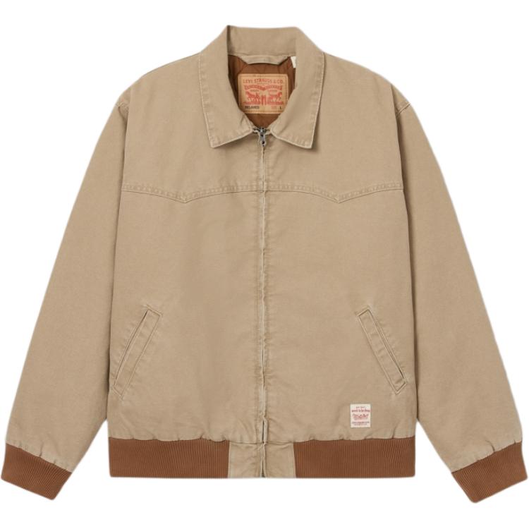 Levis Workwear Casual Loose Fashion Long Sleeve Denim Jacket Men jackets Light-Brown A8583-0004