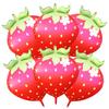 4D Fat Version of Strawberry, Matte Red, 6 Pieces, Strawberry Aluminum Foil Balloons, Suitable for Birthday Party Decoration, Strawberry Themed 