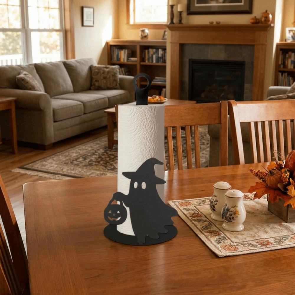 Wooden Base Santa Claus Towel Stand Acrylic Roll Paper Towel Holder Tissue Stand For Kitchen