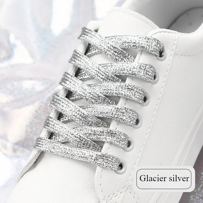 19 colors shiny gold and silver colorful bright shoelaces 100-140 cm sneakers shoelaces boots laces shoelaces string