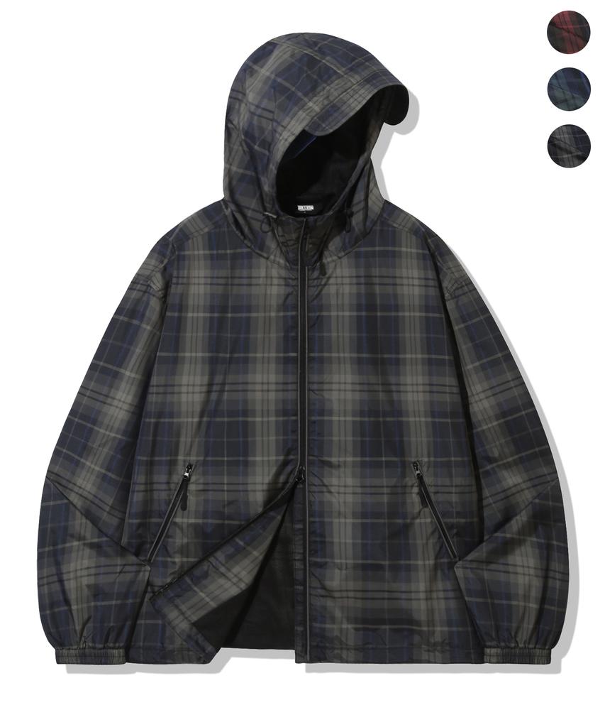 TRILLION City Utility Check Hooded Windbreaker_3Color