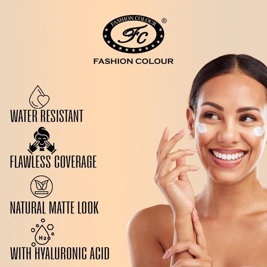 Fashion Colour Cream + Oil-Free Waterproof Foundation | Semi Matte Finish With 20 Spf | Oil Free | Hydrating Liquid Foundation | 18Hr Long Wear | 30ml