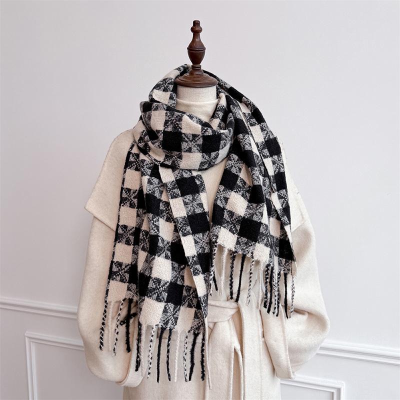 Luxury Brand Classic England Style Women Scarf Fashion Stripe Plaid Scarves Tassel Shawls Pashmina Lady Wrap Poncho Stoles