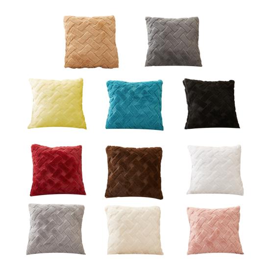Plüsch-Kissenbezug Flauschiger Überwurf-Kissenbezug Quadratischer Kissenbezug mit verdecktem Reißverschluss für Wohnzimmer Schlafzimmer Heimbüro Dekoration