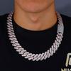 Men's Hip Hop 20mm Three-Row Zircon Rhombus Cuban Chain Full Diamond Necklace