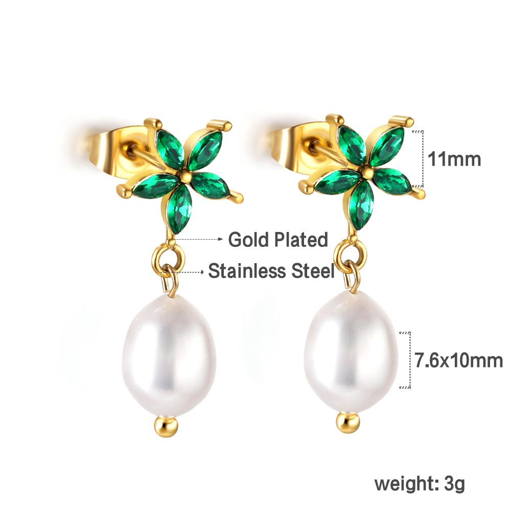 Elegant Baroque White Pearl Earrings Fashionable High-End Pearl Jewelry