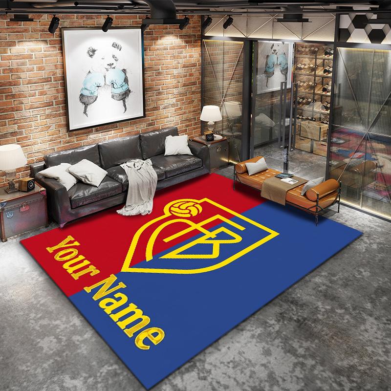 Fc Basel Crest Custom Name Carpet Rug For Living Room Bedroom Home Sofa Decoration Kids Play Nonslip Floor Mat