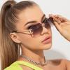 New Frameless Sunglasses, High-end Polygonal Glasses, Fashionable Gradient Color Sunshade Sunglasses, Men's Trend