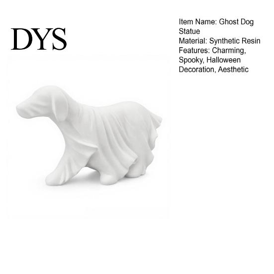 Decorative Ghost Sculptures Halloween Dog Figurine, Resin Spooky Draped Cute Statues Statue for Living Room, Bedroom, Office, Home Desktop Decor