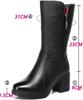 Mode GKTINOO Damen Mid-Calf Stiefel Winter Warm Seitenreißverschluss High Heel Stiefeletten Echtes Leder Plateau Mutter Schuhe Damenschuhe