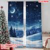 2 Stück 2D Flachdruck Frohe Weihnachten Vorhänge Winternacht Schneeflocke Vielseitig Langlebig Polyester Ohne Strom Festlich