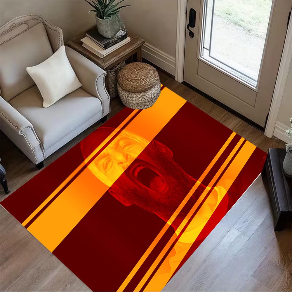 Football Player Action Floor Rug Office Rug Suitable for Foyer Game Room Bedrooms Outdoor Anti-slip Rug Office Home Decor