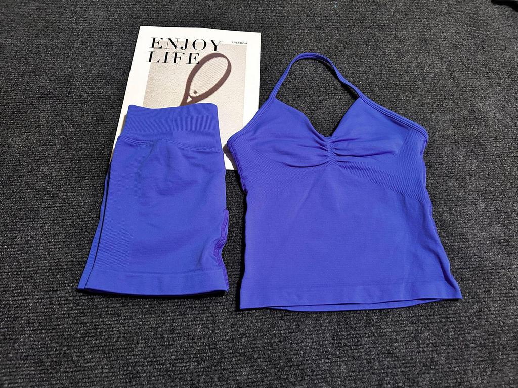 DFYNE Sports Vest & Halter Bra 3/4 Shorts Set