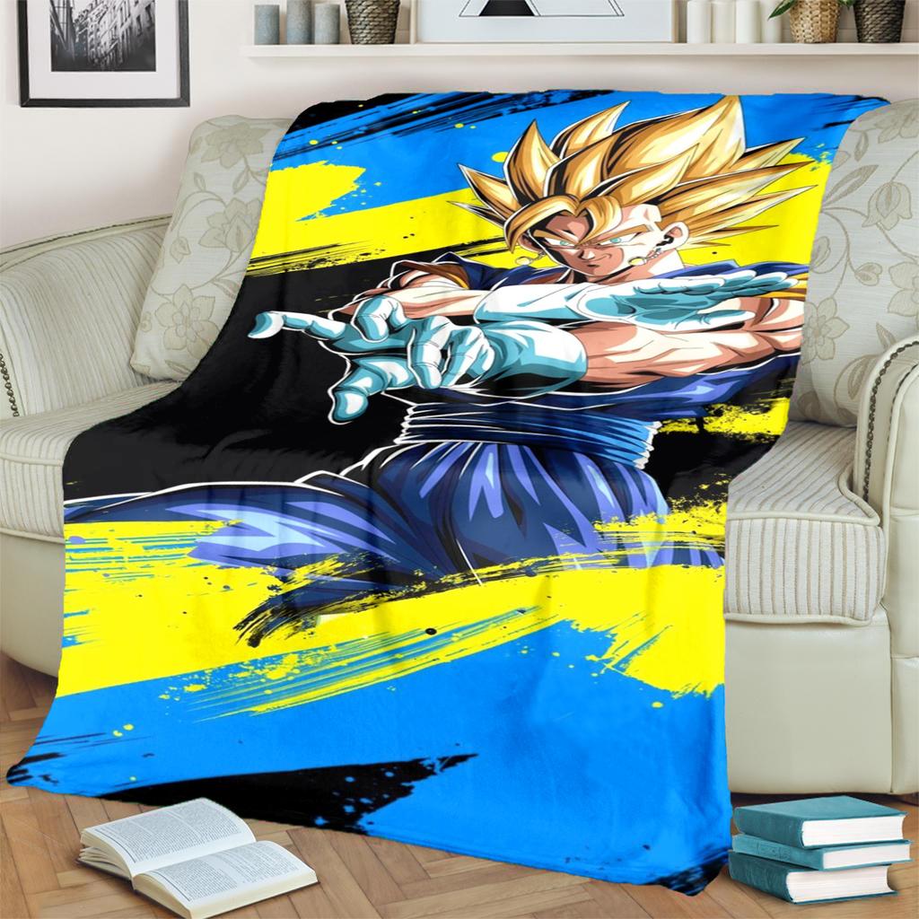 Soft Flannel Print Blanket Dragon Ball! Warm for Bedrooms, Sofas, Beds, Chairs, Picnics, Travel