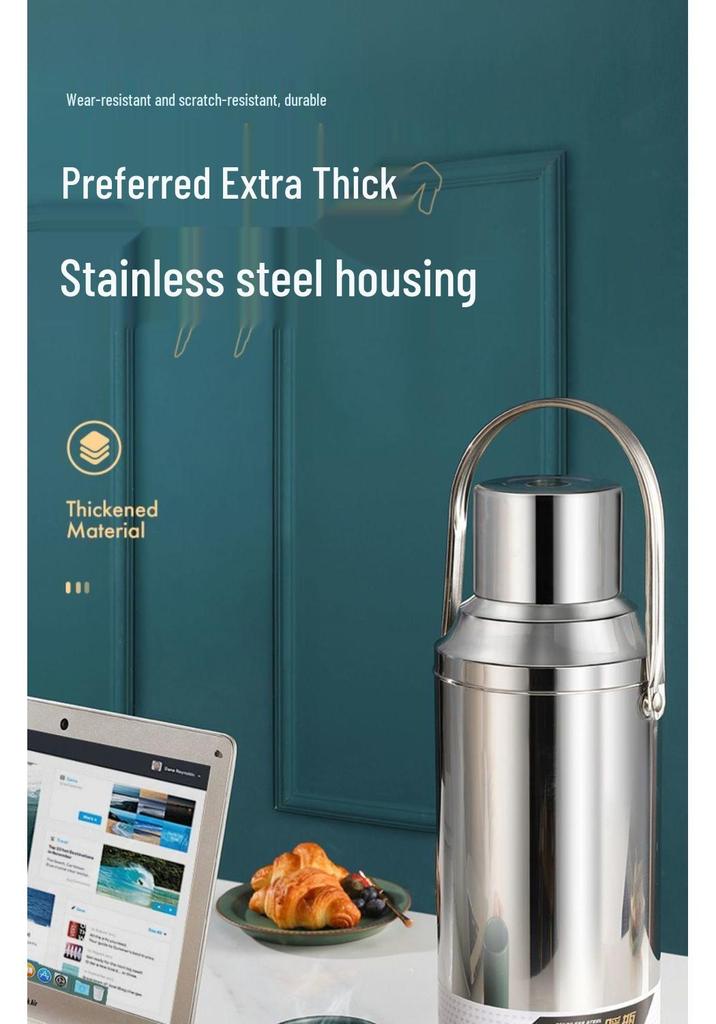 Stainless Steel Insulated Thermos | Large Capacity Hot Water Bottle & Warmer