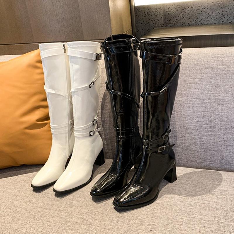 Fashion High Boots Women Knee High Heels Shoes 2025 Trend New Party Chunky Gladiator Chelsea Boots Luxury Brand Woman Pumps Botas Mujer