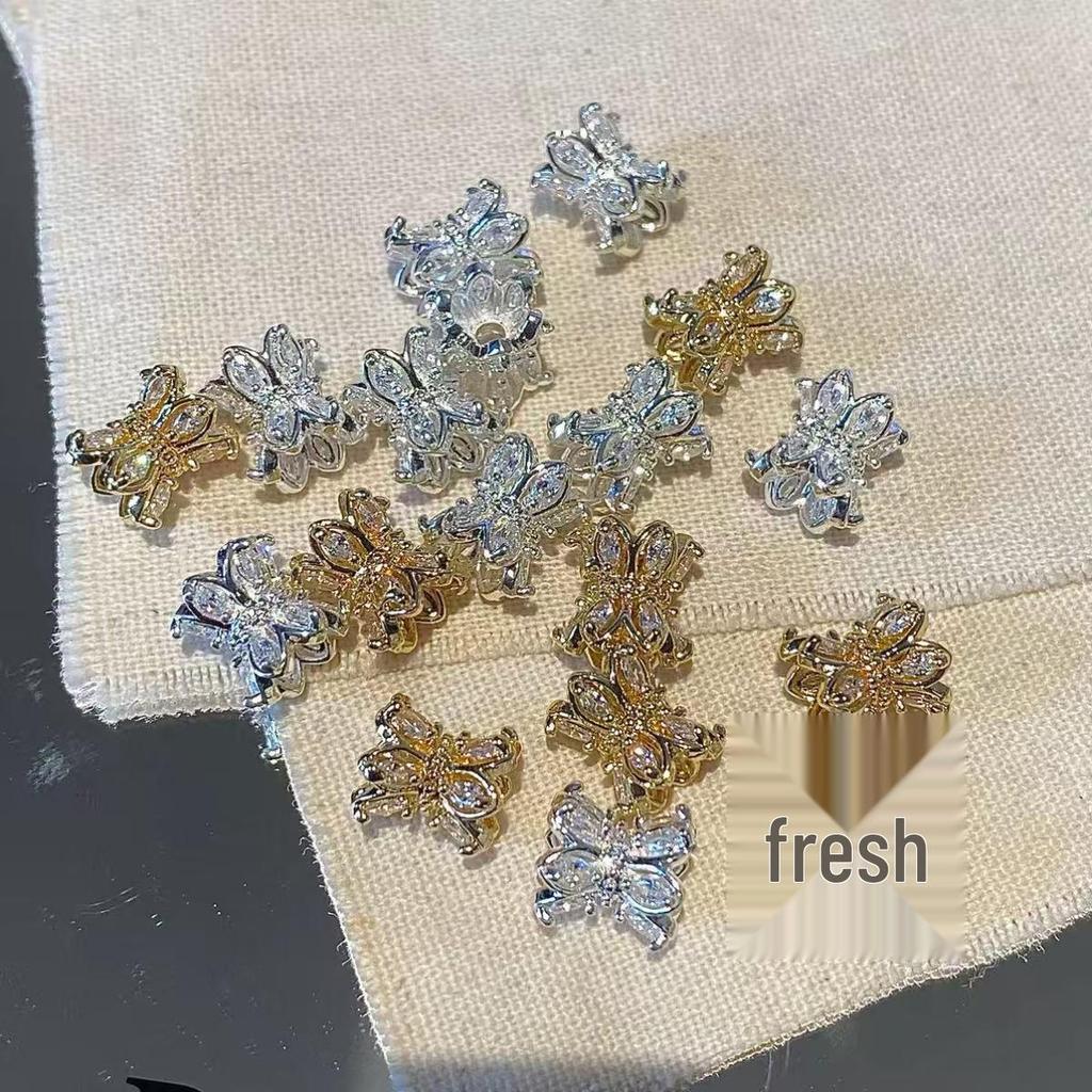 14K Gold Plated Zirconia Spacer Beads for DIY Jewelry Making - Slim Waist Design for Bracelets and Necklaces