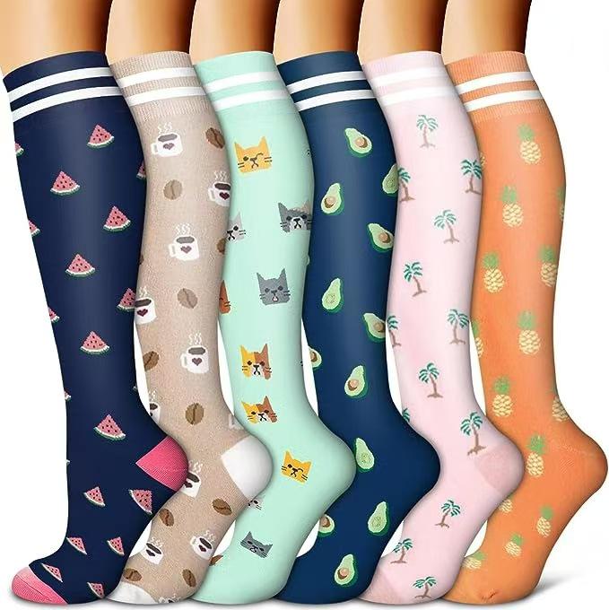 Unisex Cross-Border Compression Socks - Perfect for Sports, Running, Yoga; Knee-High, Calf-Length; Leg Slimming.
