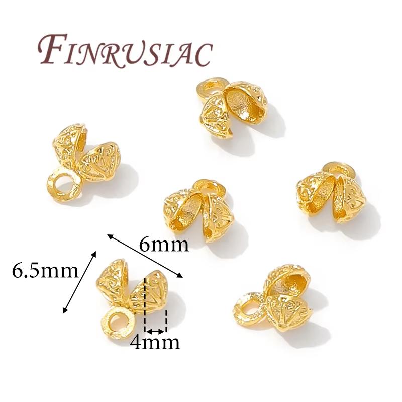 Crimp Cover Beads 18K Gold Plated Cover Bead,End Bead For Bracelets,Clam Shells Bead Tip,DIY Jewelry Making Supplies Connectors