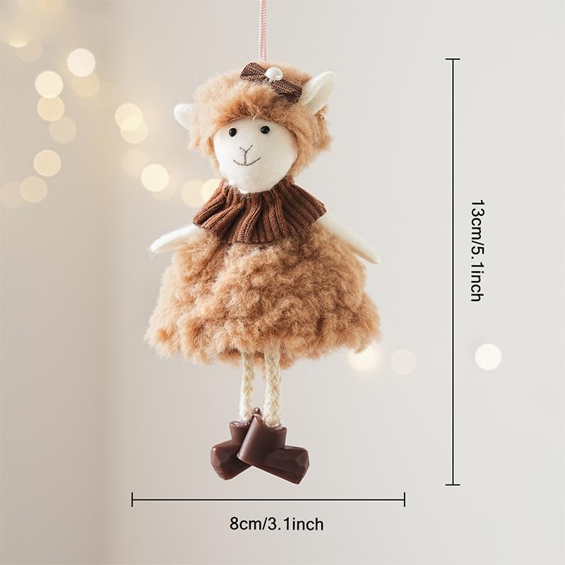 Christmas Coffee Colored Teddy Bear Shaped Pendant Decor Beer Sheep Hanging Christmas Tree Accessories Xmas Navidad Party Gifts