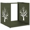 VidaXL Portant de bois chauffage vert olive 40x40x40 cm 864246