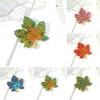 Women Brooch Rhinestone Maple Shape Collar Pin Anti-Oxidation Anti-Rust Party Evening Wear Clothes Pin Bag Scarf Sweater Brooch
