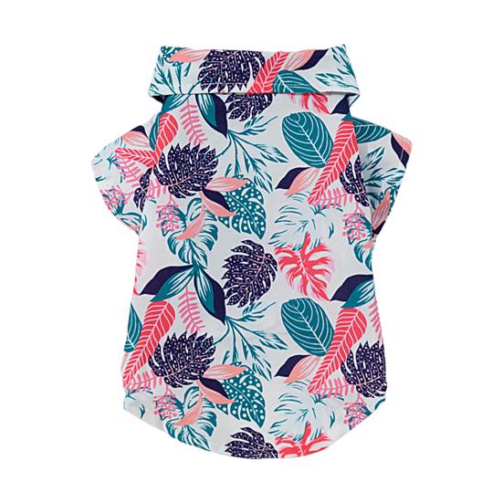 Haine pentru câini de vară Guler cu rever Imprimare cu flori pentru animale de companie Cățeluș Haine cu două picioare pentru exterior