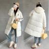 Womens Mid-Length Hooded Cotton Puffer Jacket Loose Fit Casual Winter Coat Students