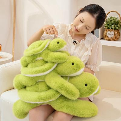 Cute Simulation Turtle Doll Plush Toy Green Turtle Doll Boy Companion Comfort Rag Doll
