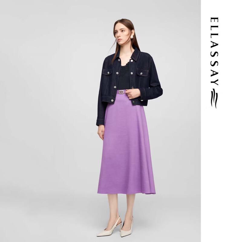 ELLASSAY Women's Floral Embroidered Denim Jacket