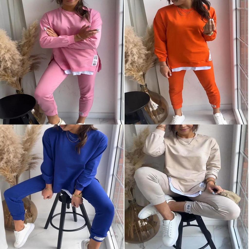 Streetwear Girl Puffed Sleeve Hoodie And Jogger Set With Spliced Design For Casual Fall Wear