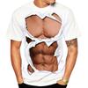 Herrenmode Lustiges muskulöses Männer-T-Shirt 3D-Druck-T-Shirt Lässiges Rundhals-Kurzarm-T-Shirt Übergroße, schnell trocknende Kleidung