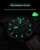 YASHIDUN Men's Multifunctional Luminous Waterproof Leather Watch