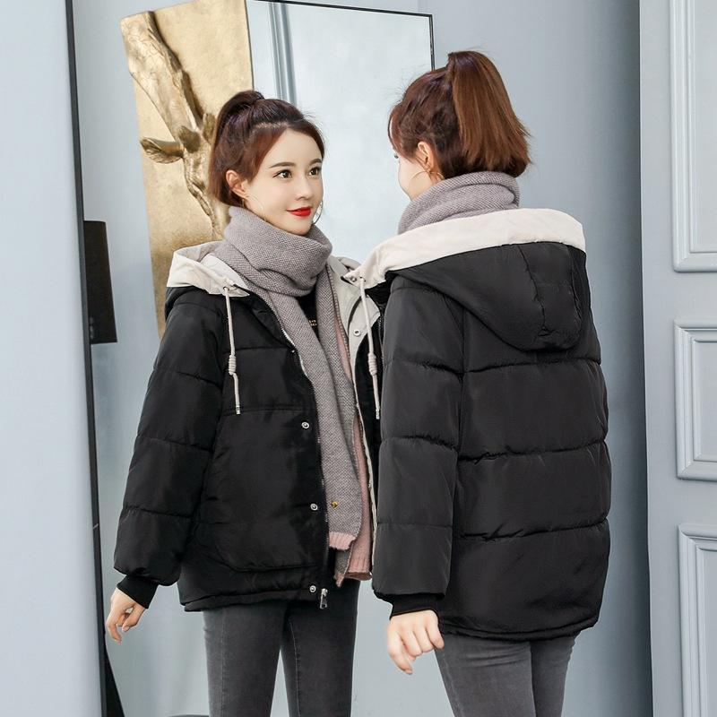 Cotton-padded Women's Clothing Winter Short Loose Down Cotton-padded Women's Padded Jacket Loose Hooded Jacket