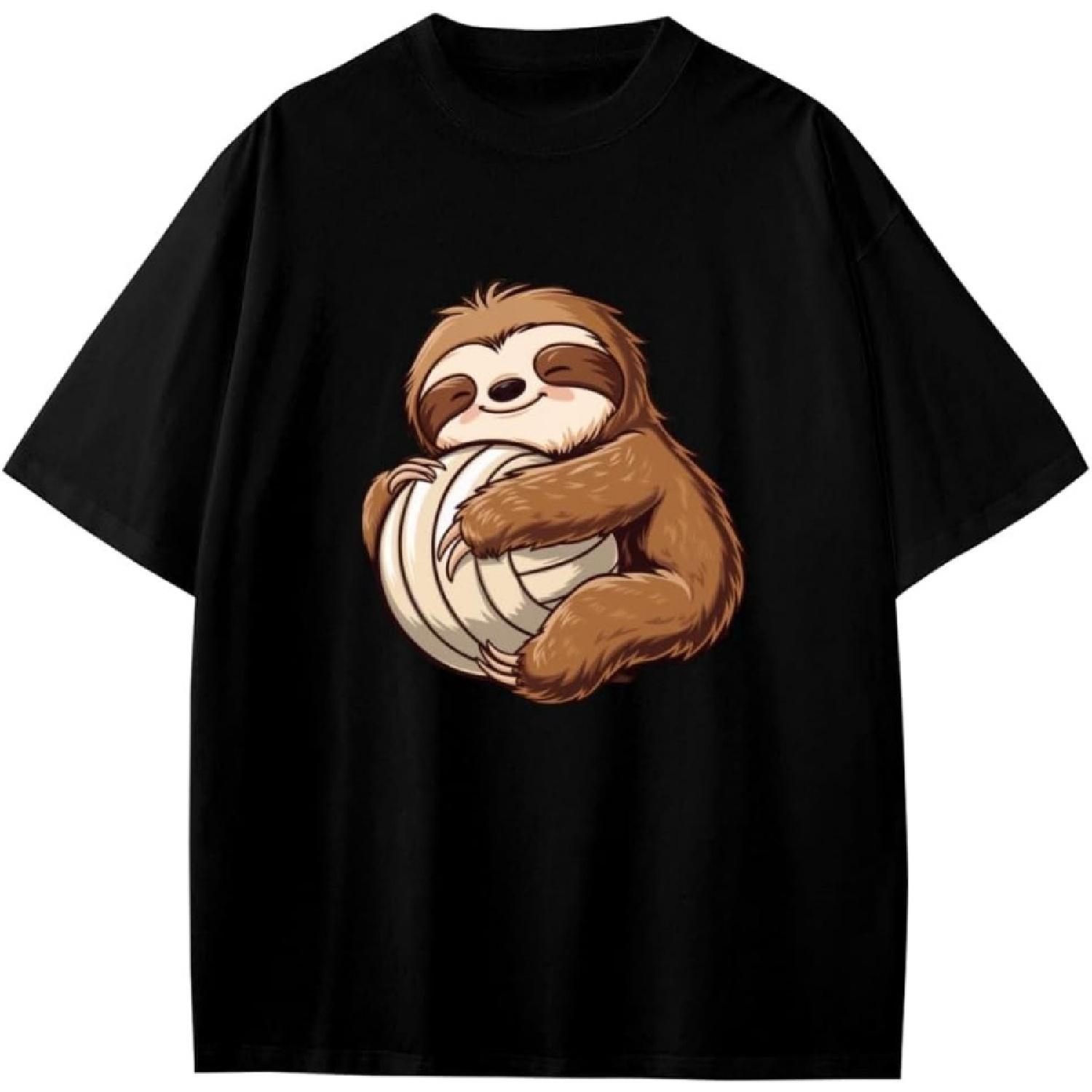 Милый Ленивец Любитель Волейбола Мальчики Девочки Подростки Футболка Аниме Подарок S