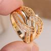 Antique Hollow Geometric Metal Rings For Women Men Vintage Trendy Gold Color Ring Wedding Jewelry Mother's Day Gifts